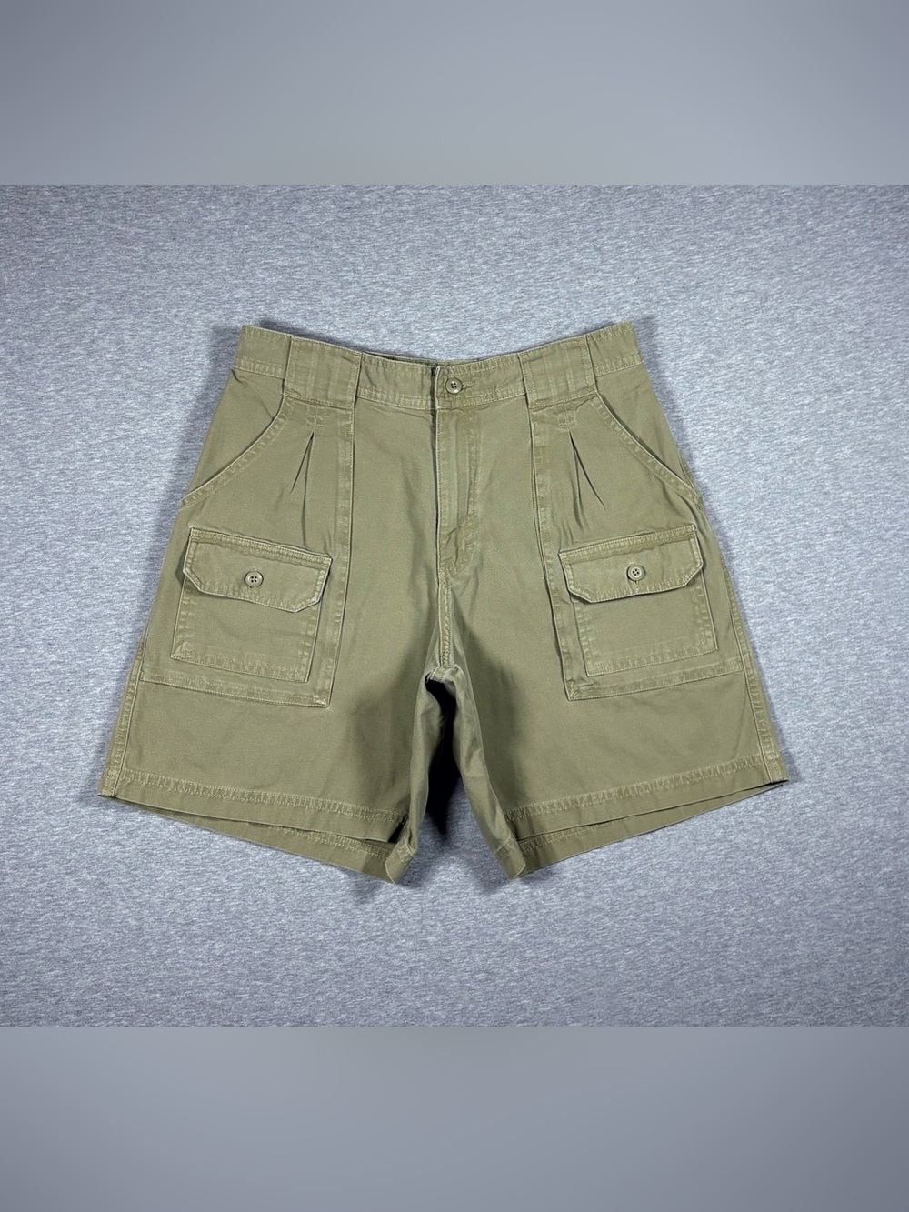 Vintage Cabela’s Cargo Shorts Womens 10 Khaki Green Cotton Safari Outdoor Hiking